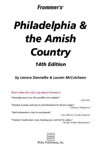 Frommer's Philadelphia & the Amish Country (2007) (Frommer's Complete)