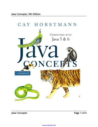 Java Concepts for Java 5 and 6, 5th Edition
