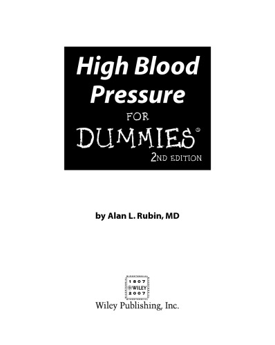 High Blood Pressure For Dummies