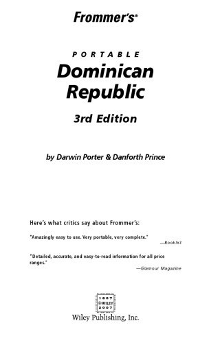 Frommer's Portable Dominican Republic (2007) (Frommer's Portable)