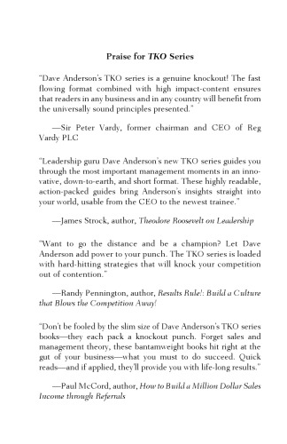 TKO Sales!: Ten Knockout Strategies for Selling More of Anything