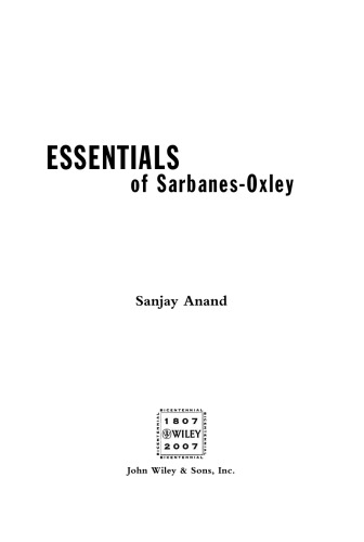 Essentials of Sarbanes-Oxley
