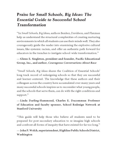 Small Schools, Big Ideas: The Essential Guide to Successful School Transformation