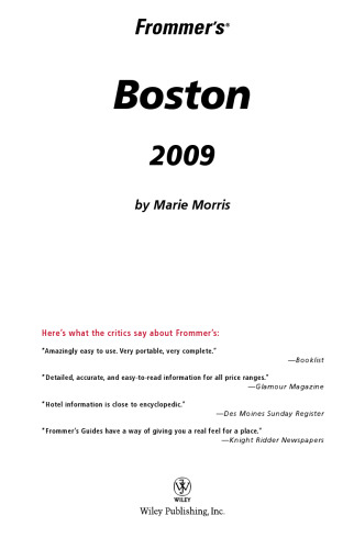 Frommer's Boston 2009
