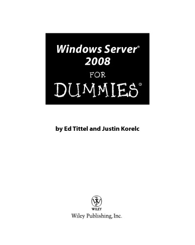 Windows server 2008 for dummies