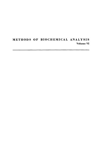 Methods of Biochemical Analysis, Volume 6