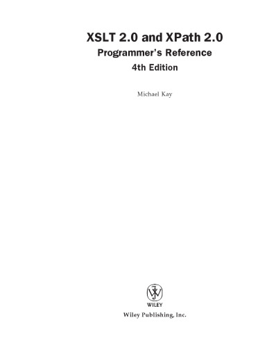 XSLT 2.0 and XPath 2.0 : programmer's reference