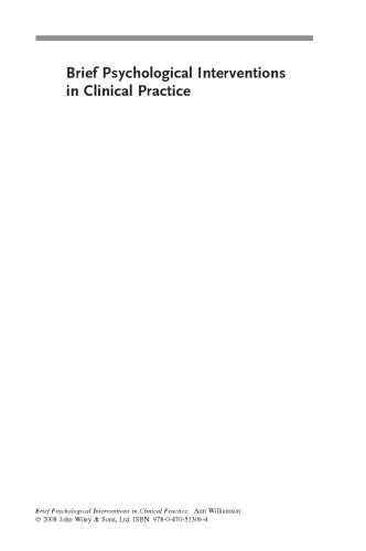 Brief Psychological Interventions in Clinical Practice
