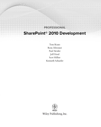 Professional Microsoft SharePoint 2010 development