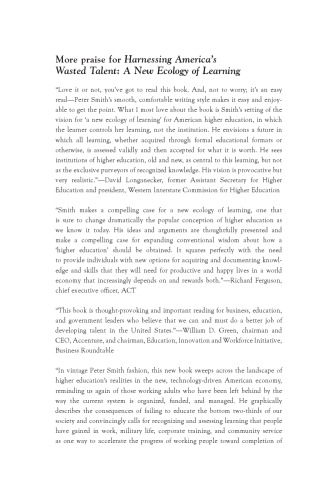 Harnessing America's Wasted Talent: A New Ecology of Learning