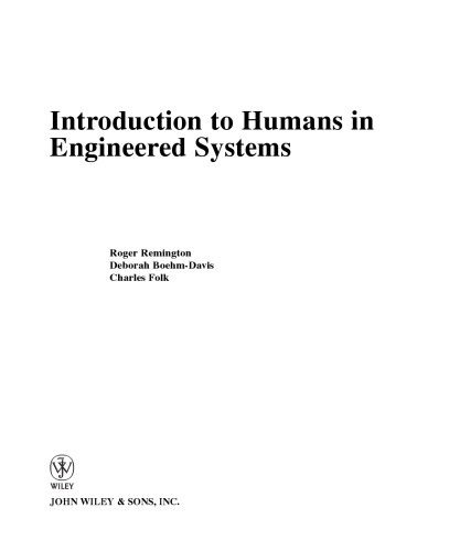 Introduction to Humans in Engineered Systems