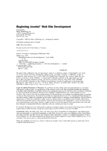 Beginning Joomla Web Site Development