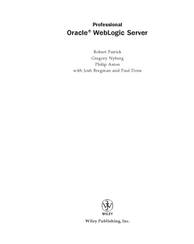 Professional Oracle Weblogic Server