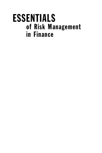 Essentials of Risk Management in Finance