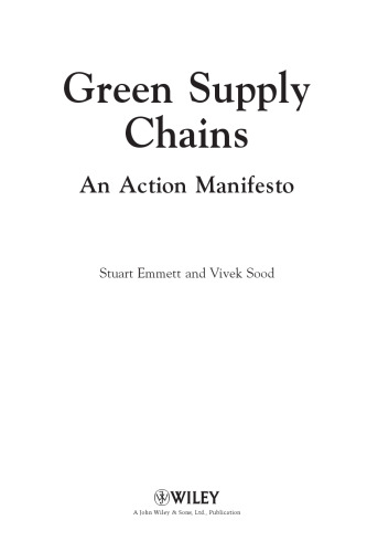 Green Supply Chains : An Action Manifesto