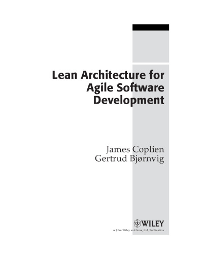 Lean architecture for agile software development