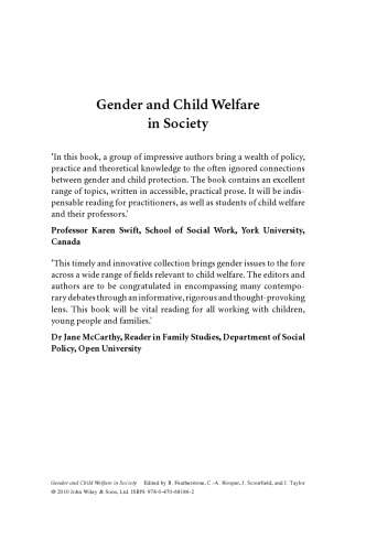 Gender and Child Welfare in Society