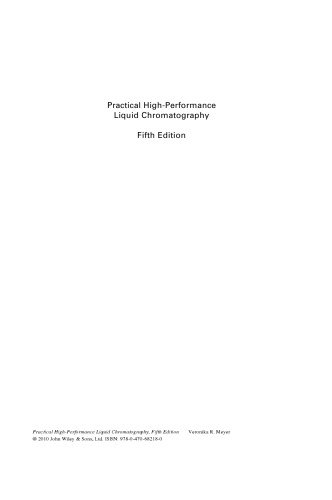 Practical High-Performance Liquid Chromatography, Fifth Edition
