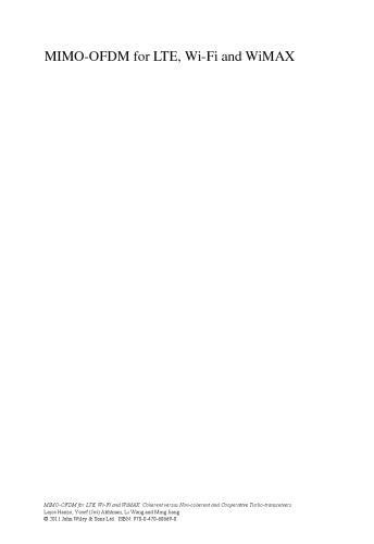 MIMO-OFDM for LTE, Wi-Fi and WiMAX