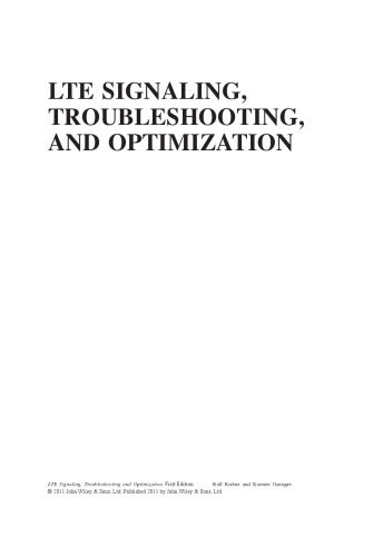 LTE Signaling, Troubleshooting, and Optimization