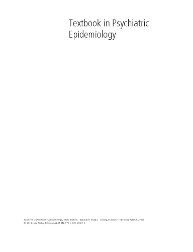 Textbook in Psychiatric Epidemiology, Third Edition