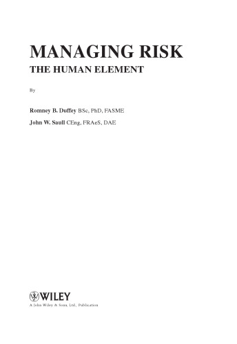Managing Risk: The Human Element