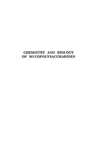 Ciba Foundation Symposium - Chemistry and Biology of Mucopolysaccharides