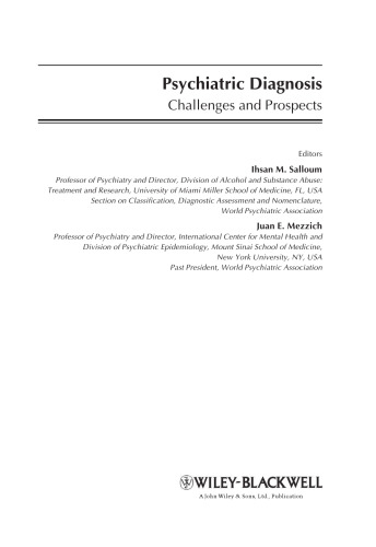 Psychiatric diagnosis : challenges and prospects