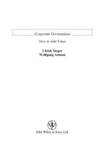 Corporate Governance : How to Add Value