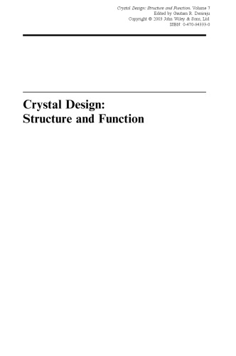 Crystal Design: Structure and Function