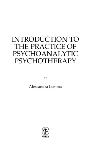 Introduction to the Practice of Psychoanalytic Psychotherapy