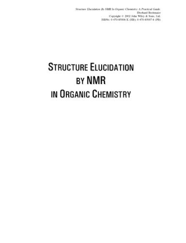 Structure Elucidation by NMR in Organic Chemistry