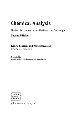 Chemical analysis : modern instrumental methods and techniques