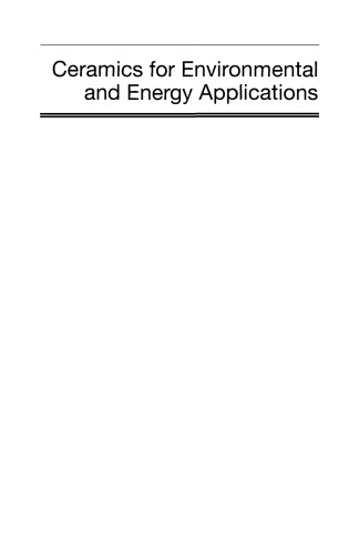 Ceramics for Environmental and Energy Applications