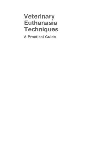 Veterinary Euthanasia Techniques