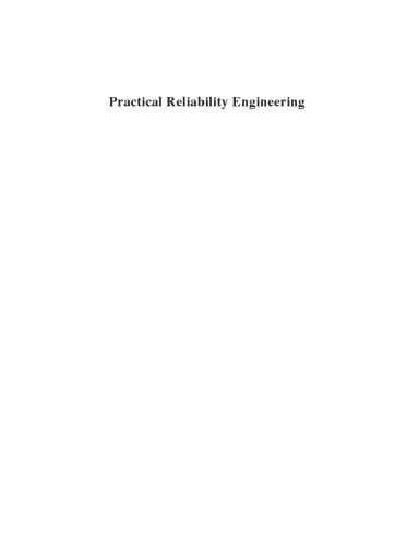Practical Reliability Engineering, Fifth Edition