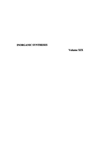 Inorganic Syntheses, Vol. 19