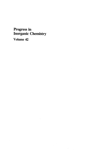 Progress in Inorganic Chemistry, Volume 42