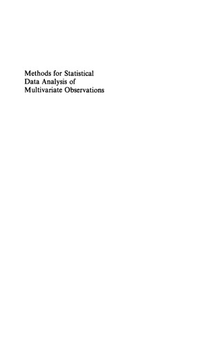 Methods for Statistical Data Analysis of Multivariate Observations, Second Edition