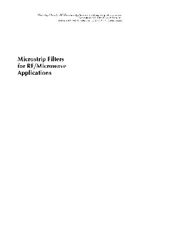 Microstrip Filters for RF/Microwave Applications
