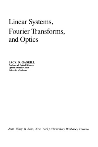 Linear systems, Fourier transforms, and optics