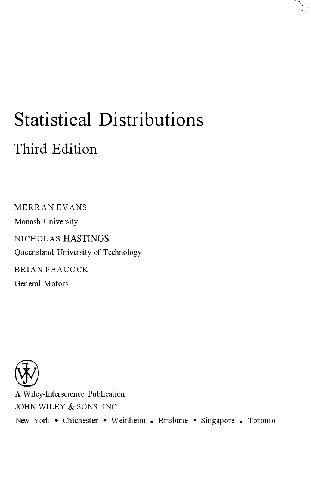 Statistical Distributions