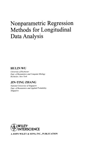 Nonparametric regression methods for longitudinal data analysis: [mixed-effects modeling approaches]