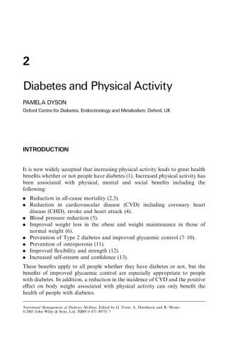 Nutritional Management of Diabetes Mellitus