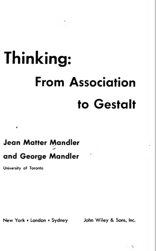 Thinking: from Association to Gestalt