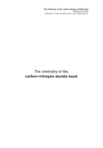 Carbon-Nitrogen Double Bonds (1970)