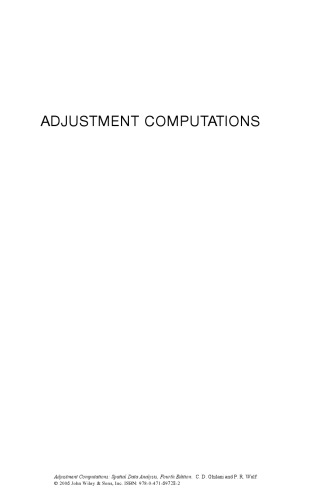 Adjustment Computations: Spatial Data Analysis, Fourth Edition