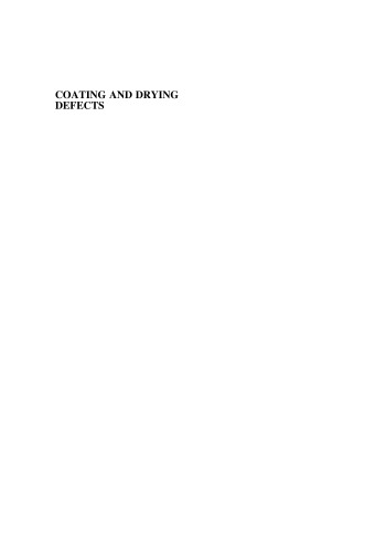 Coating and Drying Defects: Troubleshooting Operating Problems, Second Edition
