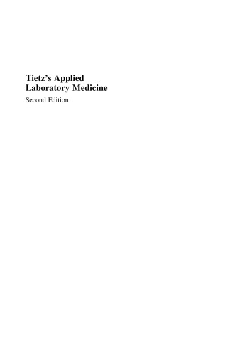 Tietz's Applied Laboratory Medicine, Second Edition
