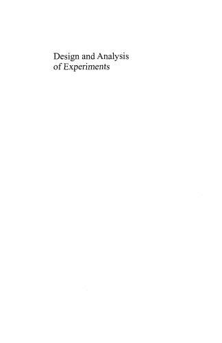 Design and Analysis of Experiments: Introduction to Experimental Design, Volume 1, Second Edition